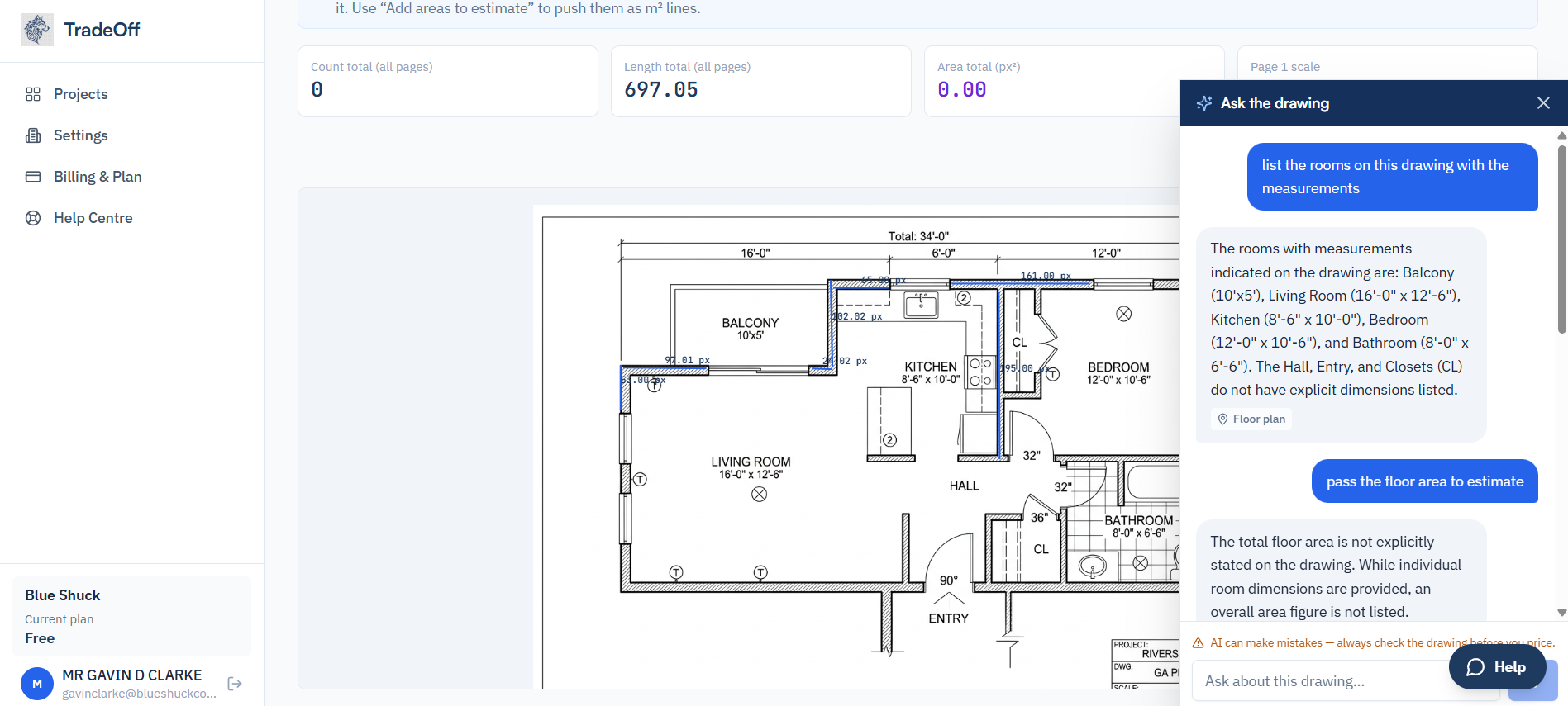 Ask Your Drawing a Question | AI Takeoff Assistant for Subcontractors | TradeOff